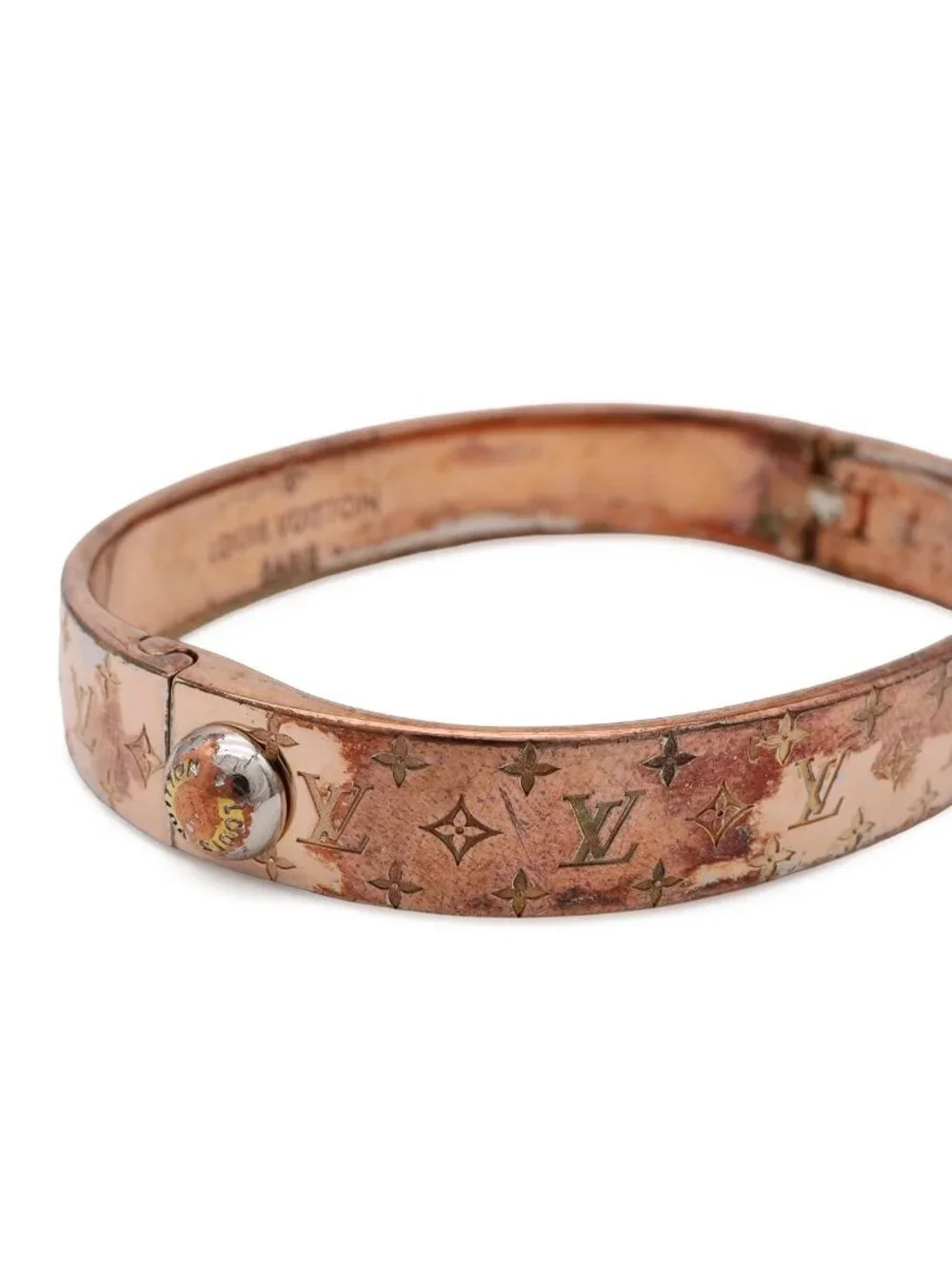 Louis Vuitton Cuff Nanogram Bangle Bracelet Pgp Pink Gold #short Sleeve